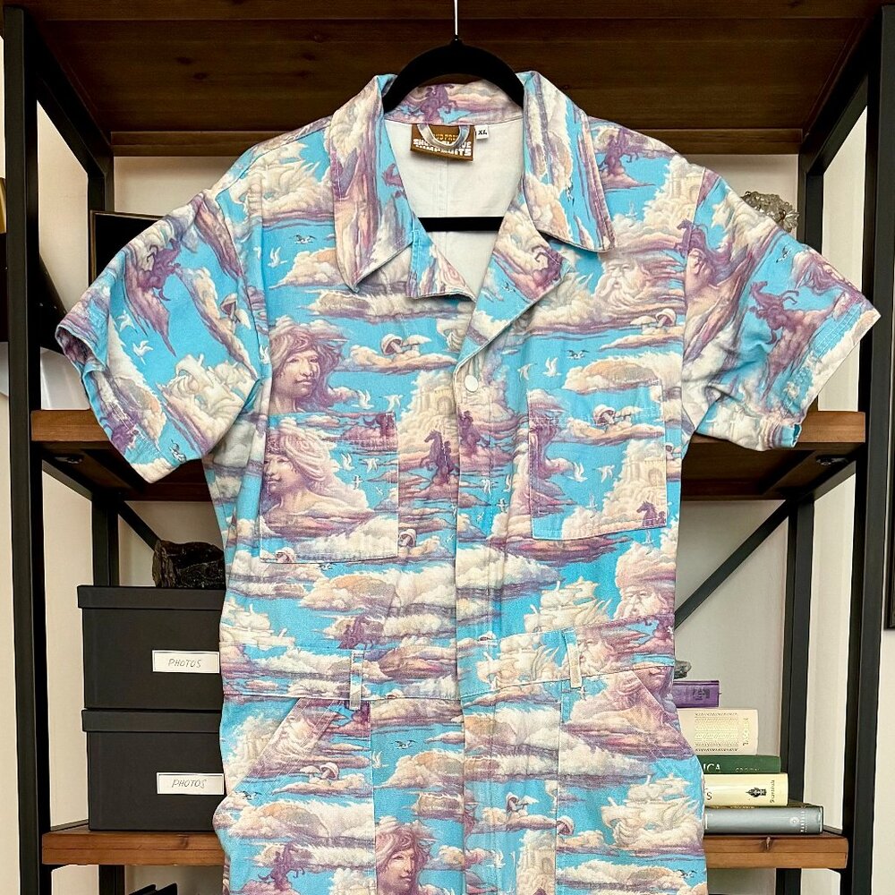 BIG BUD PRESS XL Short Sleeve JUMPSUIT Cloud Kingdom Print